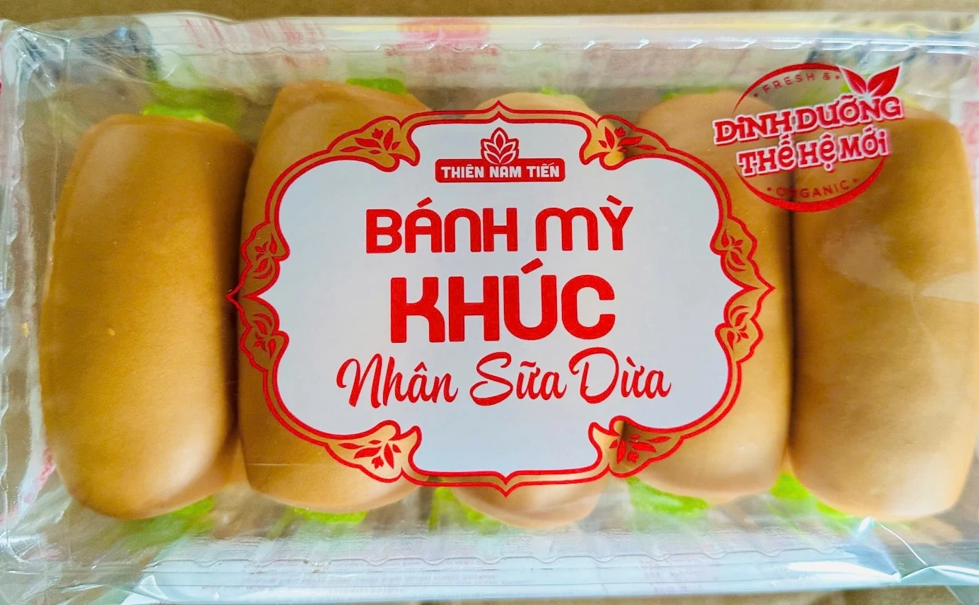 Ảnh gốc đầy đủ bao bì Bánh mỳ khúc Nhân Sữa Dừa do doanh nghiệp cung cấp